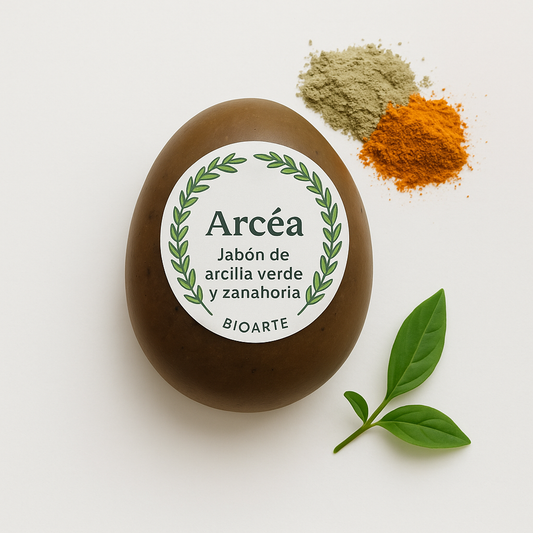 Arcéa – Jabón artesanal de arcilla verde, zanahoria y jojoba