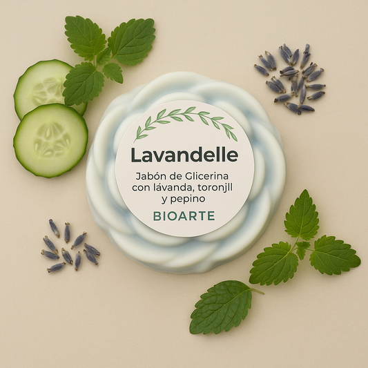 Lavandelle – Jabón de Glicerina con Lavanda, Melissa & Extracto de Pepino