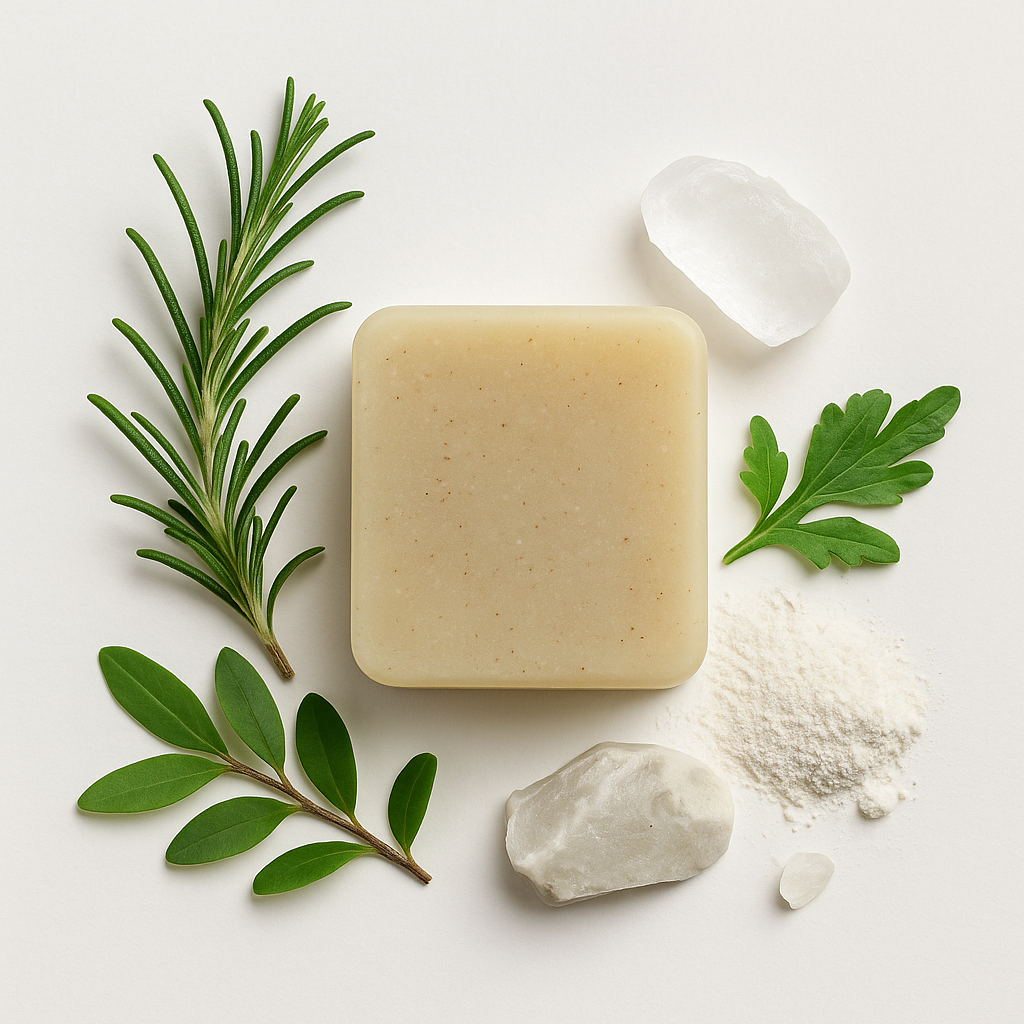 Temero – Jabón herbal de Romero, Melaleuca, Salvia, Arrurruz y Piedra de Alumbre