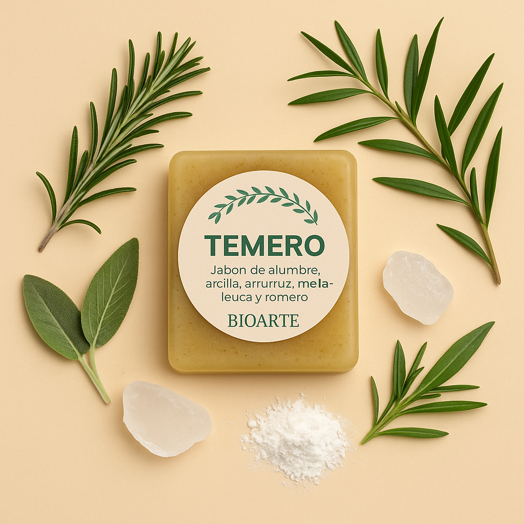Temero – Jabón herbal de Romero, Melaleuca, Salvia, Arrurruz y Piedra de Alumbre